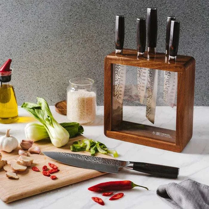 Personnalisation pour bloc de couteaux Mokuzai 7 pièces Damashiro EMPEROR® - Cuisine::pro® - Eugène Allard
