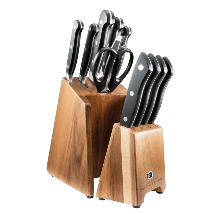 Bloc à couteaux 11 pièces Cuisine::pro® WOLFGANG STARKE™ en acier allemand avec bloc élégant