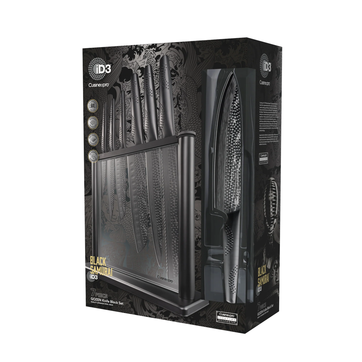 Bloc de couteaux Gozen iD3 BLACK SAMURAI™ 7 pièces – Cuisine::pro® 