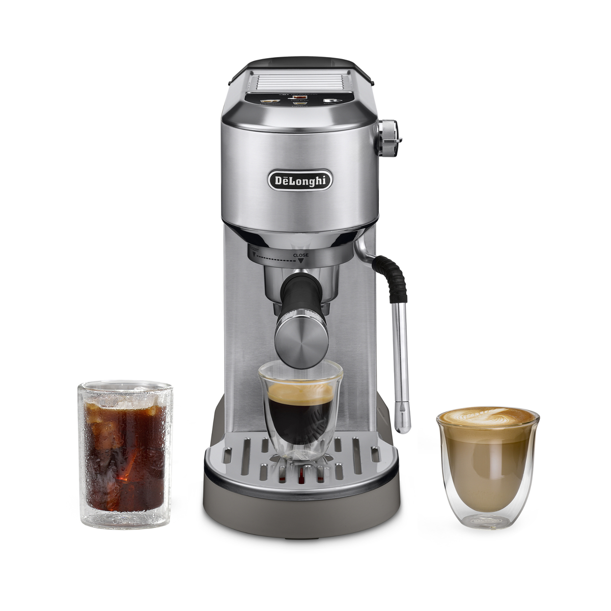 Machine à espresso compacte Dedica Duo Cold Brew acier inoxydable – De'Longhi