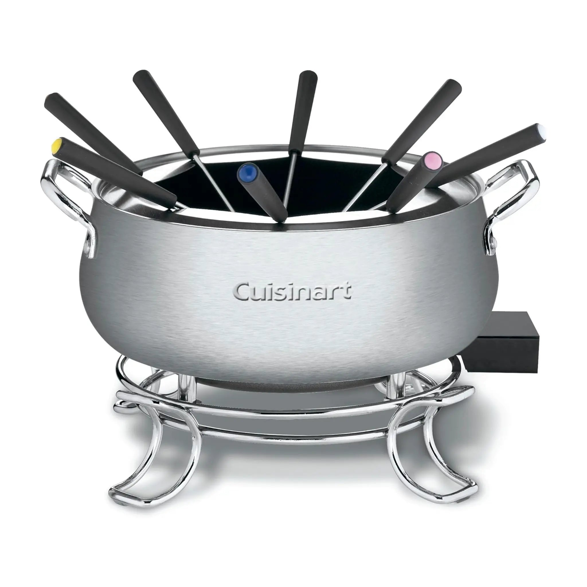 Ensemble à fondue électrique Cuisinart en acier inoxydable avec bol antiadhésif de 2,8L et 8 fourchettes individuelles