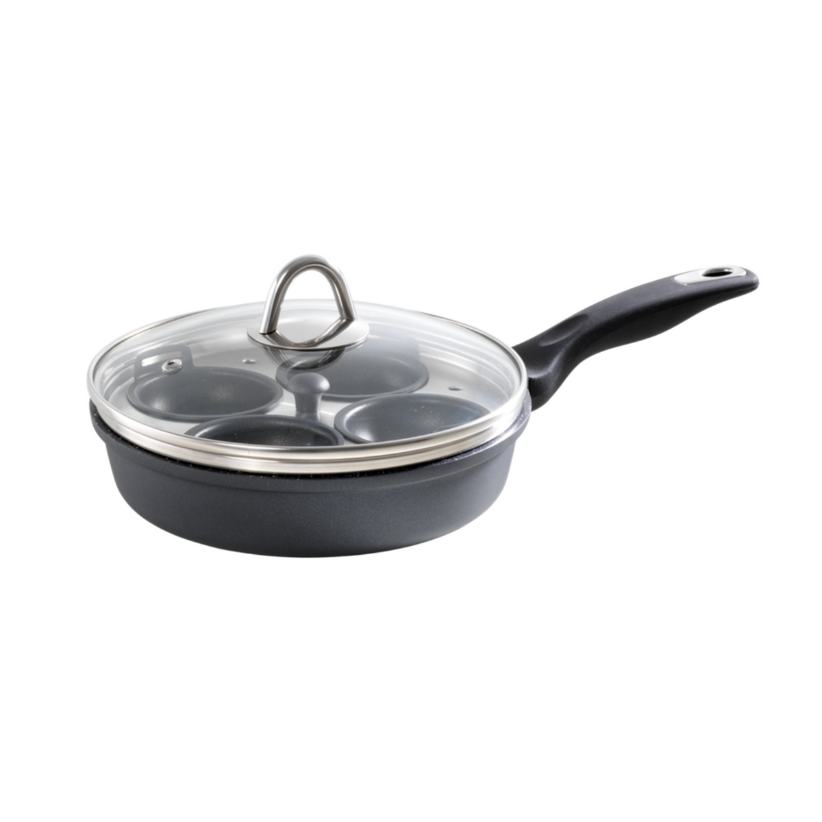 Poêle à frire 8" et pocheuse à quatre œufs avec couvercle 1.4 L GRANITE - Cuisine::pro® Cuisine::pro®