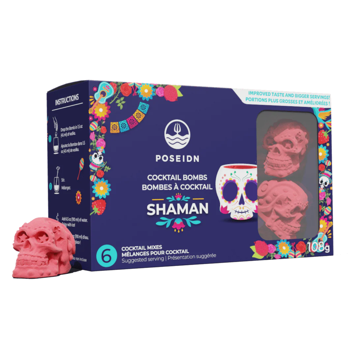 Ensemble de 6 bombes à cocktail Vodka Shaman litchi, framboise et thé du Labrador – Poseidn