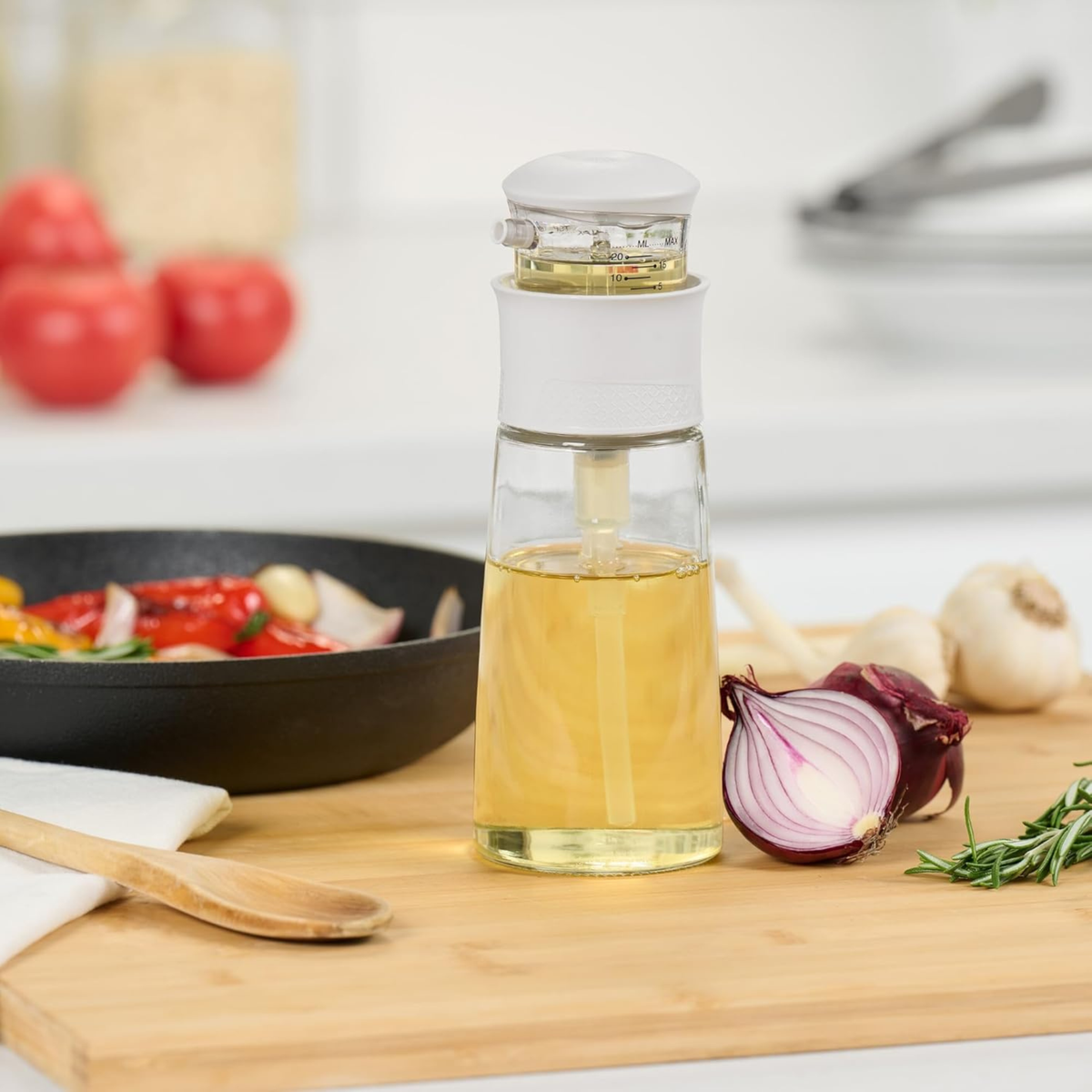 Distributeur d’huile en verre avec pompe et mesures 320 ml – Starfrit