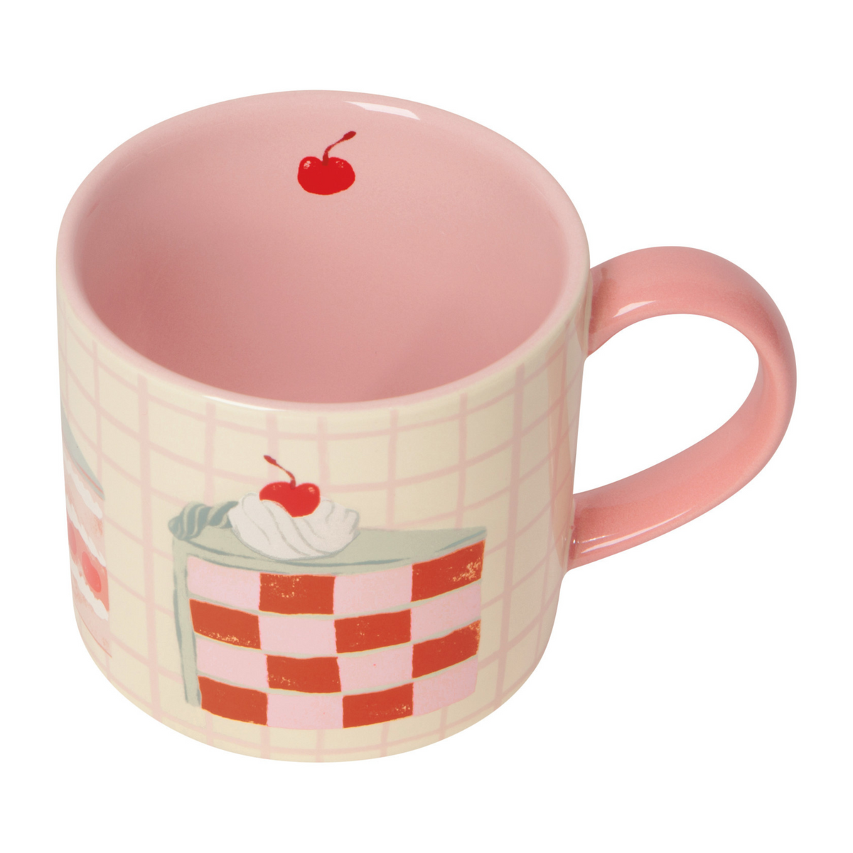 Tasse à carreaux Beige et Rose Gâteau - Danica Danica