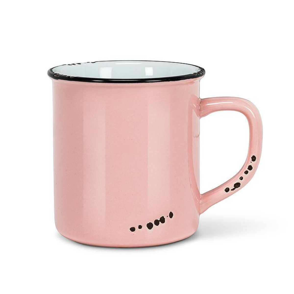 Tasse en grès effet émail rose 414 ml 