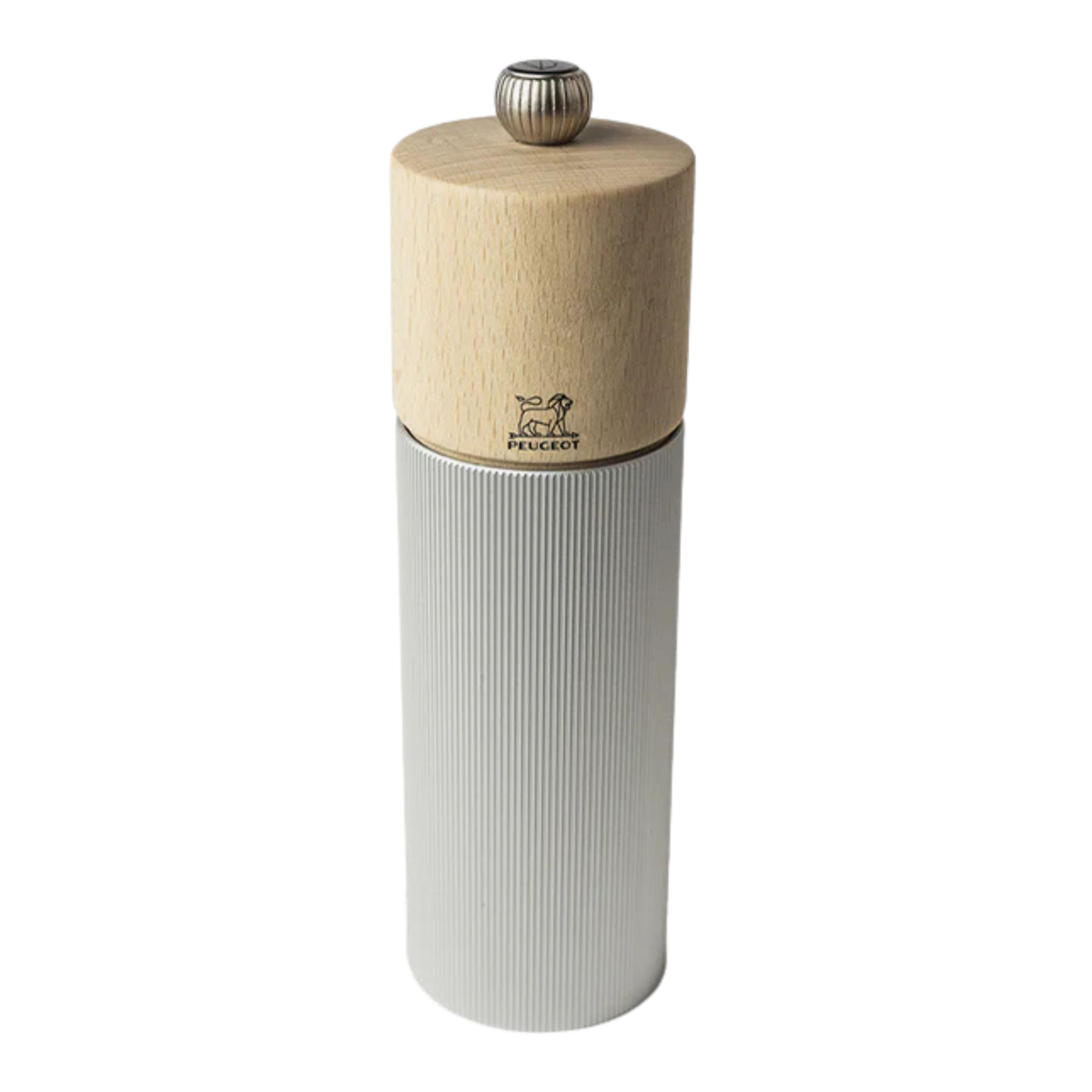 Moulin à poivre manuel Line en aluminium et bois de hêtre 18 cm – Peugeot
