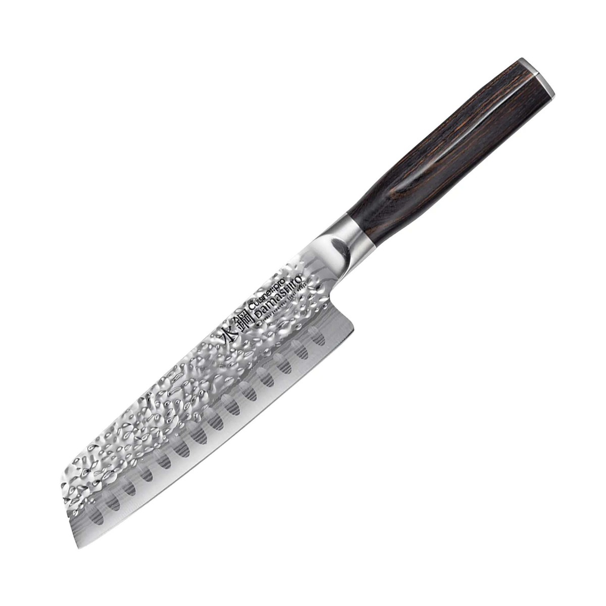Couteau santoku Damashiro EMPEROR 17 cm pour hachage précis en cuisine professionnelle