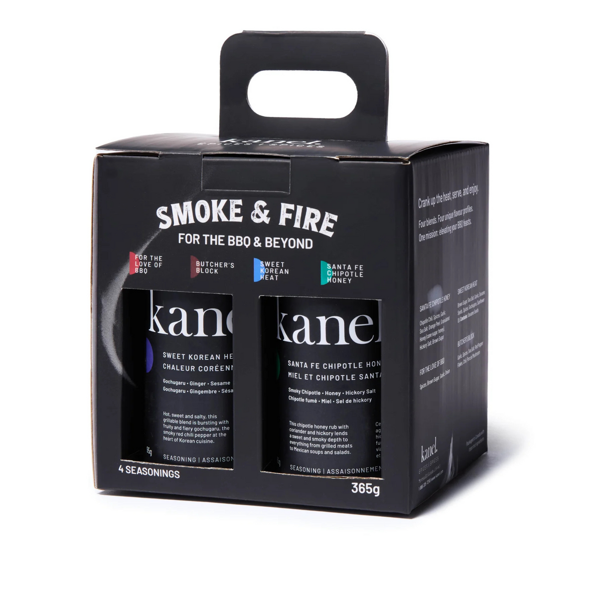 Ensemble de 4 mélanges d’épices Fumée & Feu 365 g - Kanel Kanel