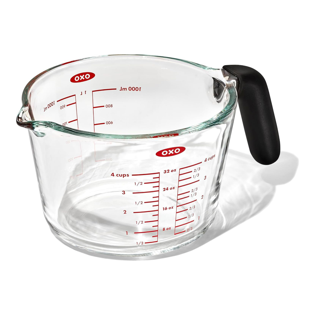tasse à mesurer verre vue de dessus