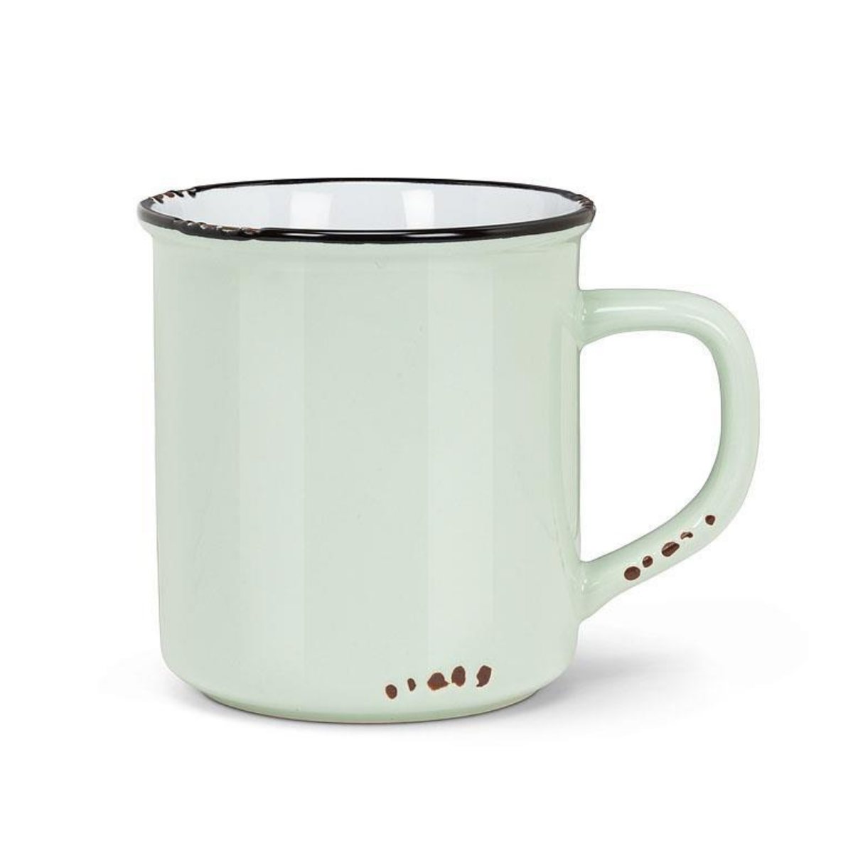 tasse en grès effet émail mint vue complète
