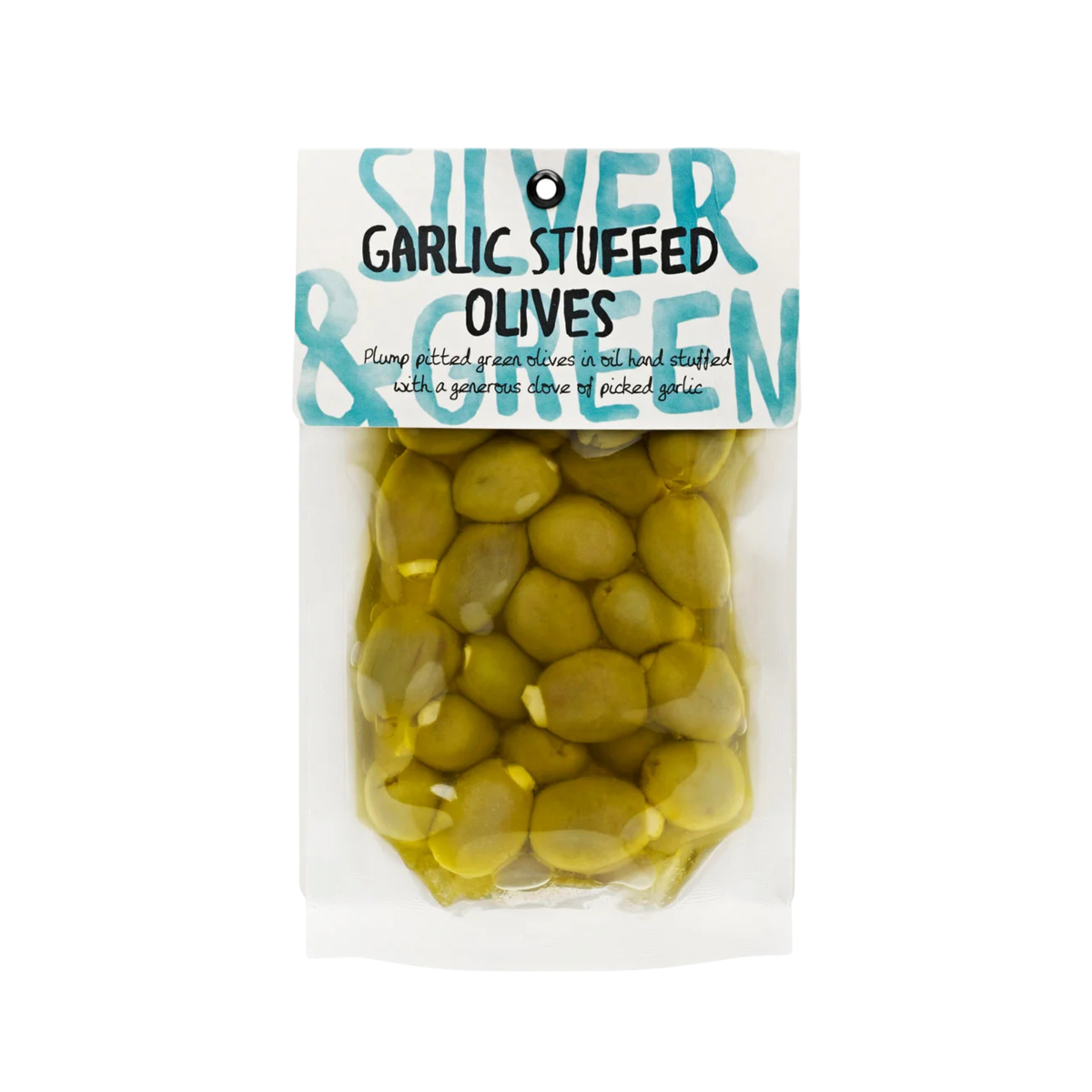 olives vertes farcies à l’ail Silver & Green pot