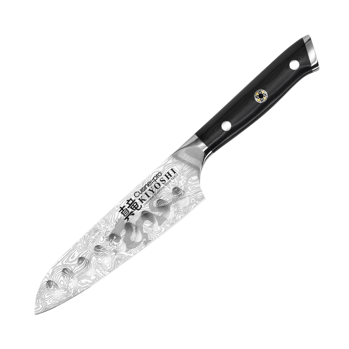 Couteau santoku Try Me 12,5 cm avec lame en acier inoxydable japonais et manche en fibre de verre G10