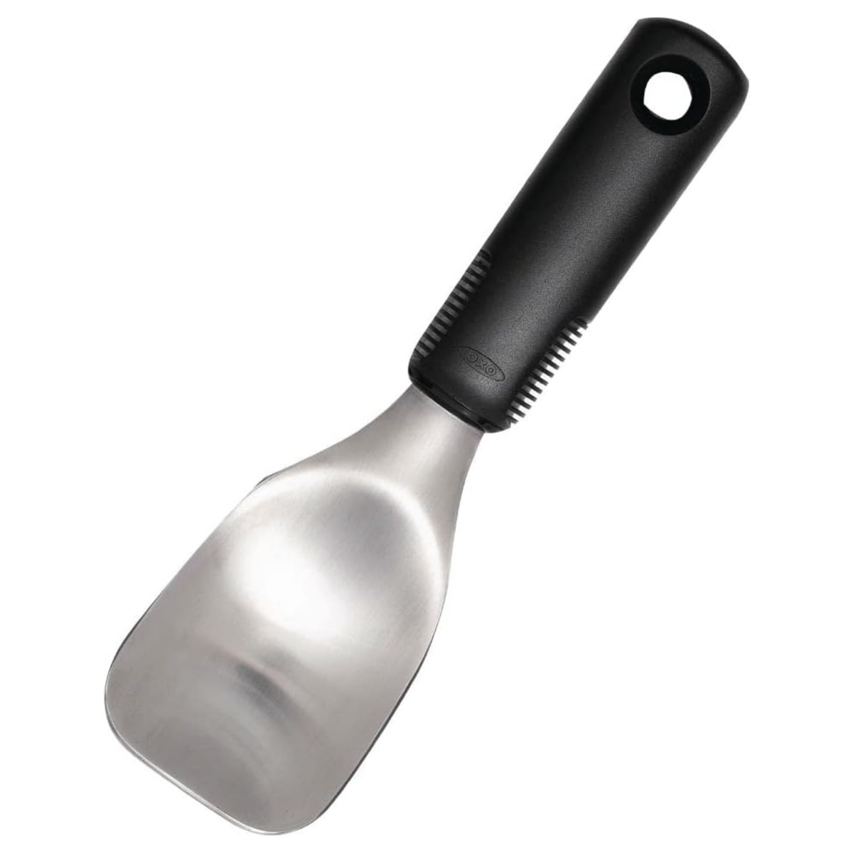pelle à crème glacée inox vue de dessus
