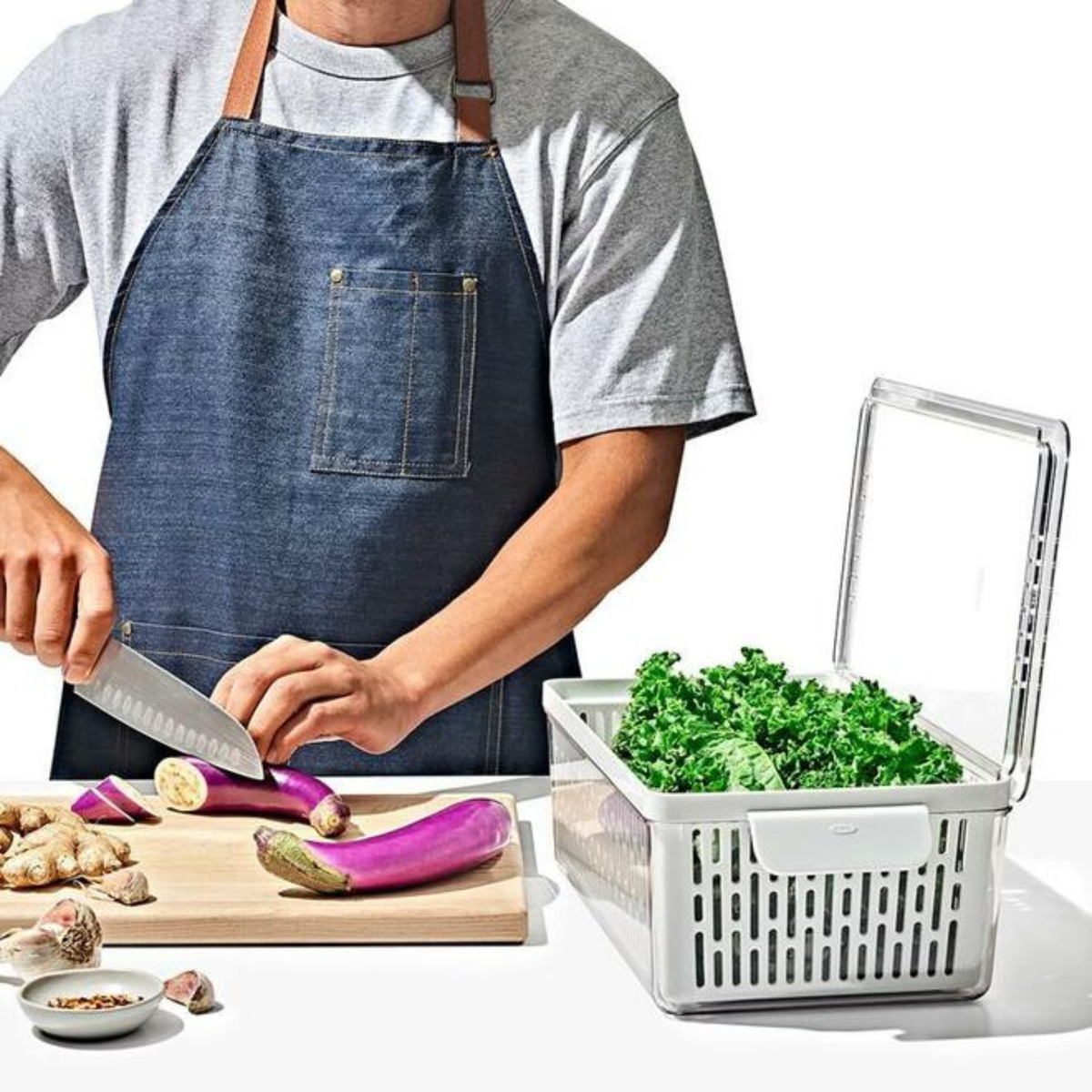 Bac de conservation pour fruits et légumes avec panier 35 x 19 cm – OXO