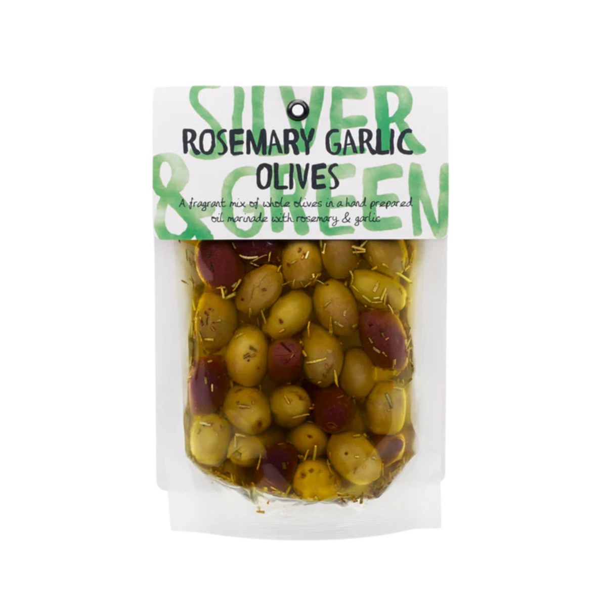 olives mixtes romarin et ail Silver & Green pot