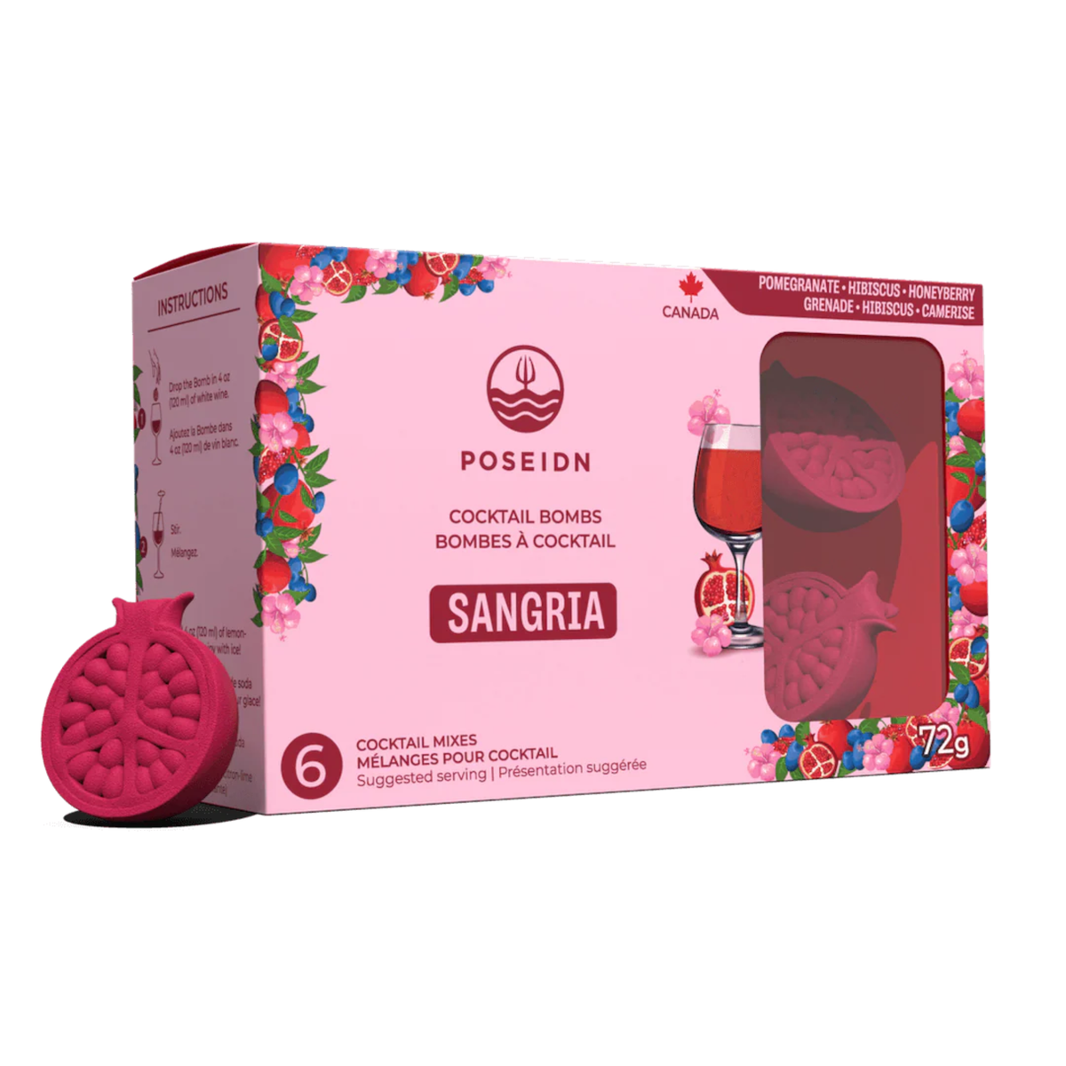 Ensemble de 6 bombes à sangria grenade, hibiscus et camerise – Poseidn