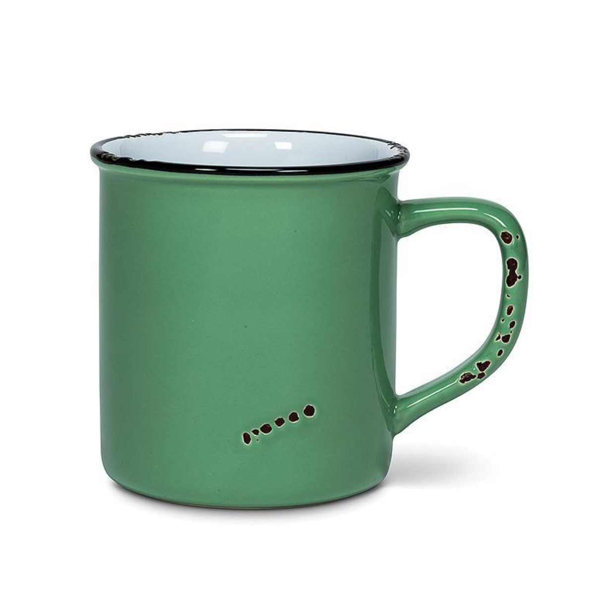tasse en grès effet émail vert forêt vue complète
