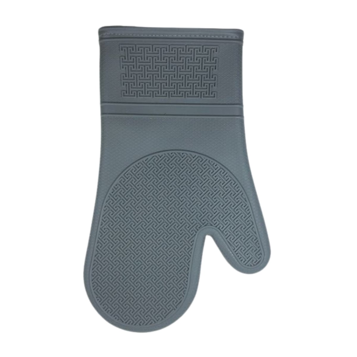 Mitaine de four en silicone grise de 30 cm avec protection thermique et surface antidérapante