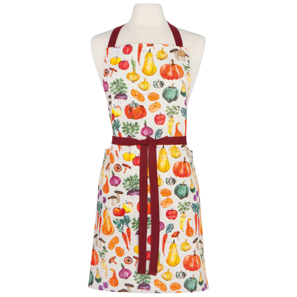 Tablier de cuisine coton motif légumes vue complète