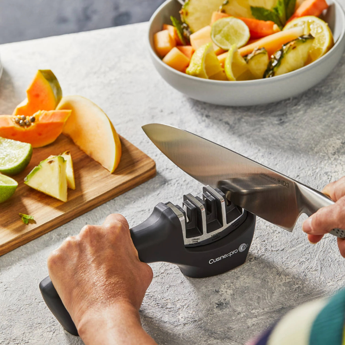 aiguiseur de couteaux cuisine avec meules diamant tungstène céramique