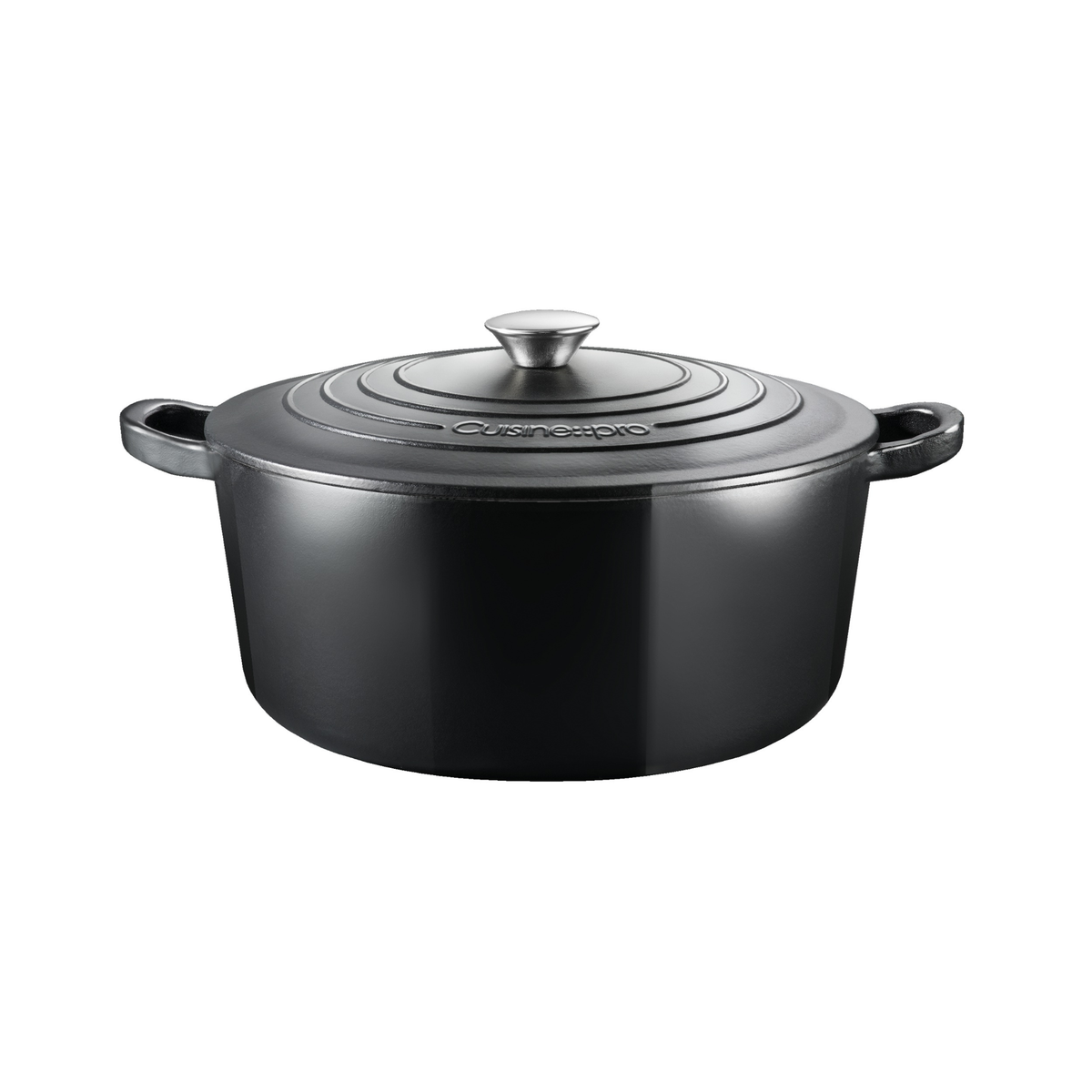 Cocotte ronde en fonte noire LE CONNOISSEUR™ 6,3 L vue de dessus