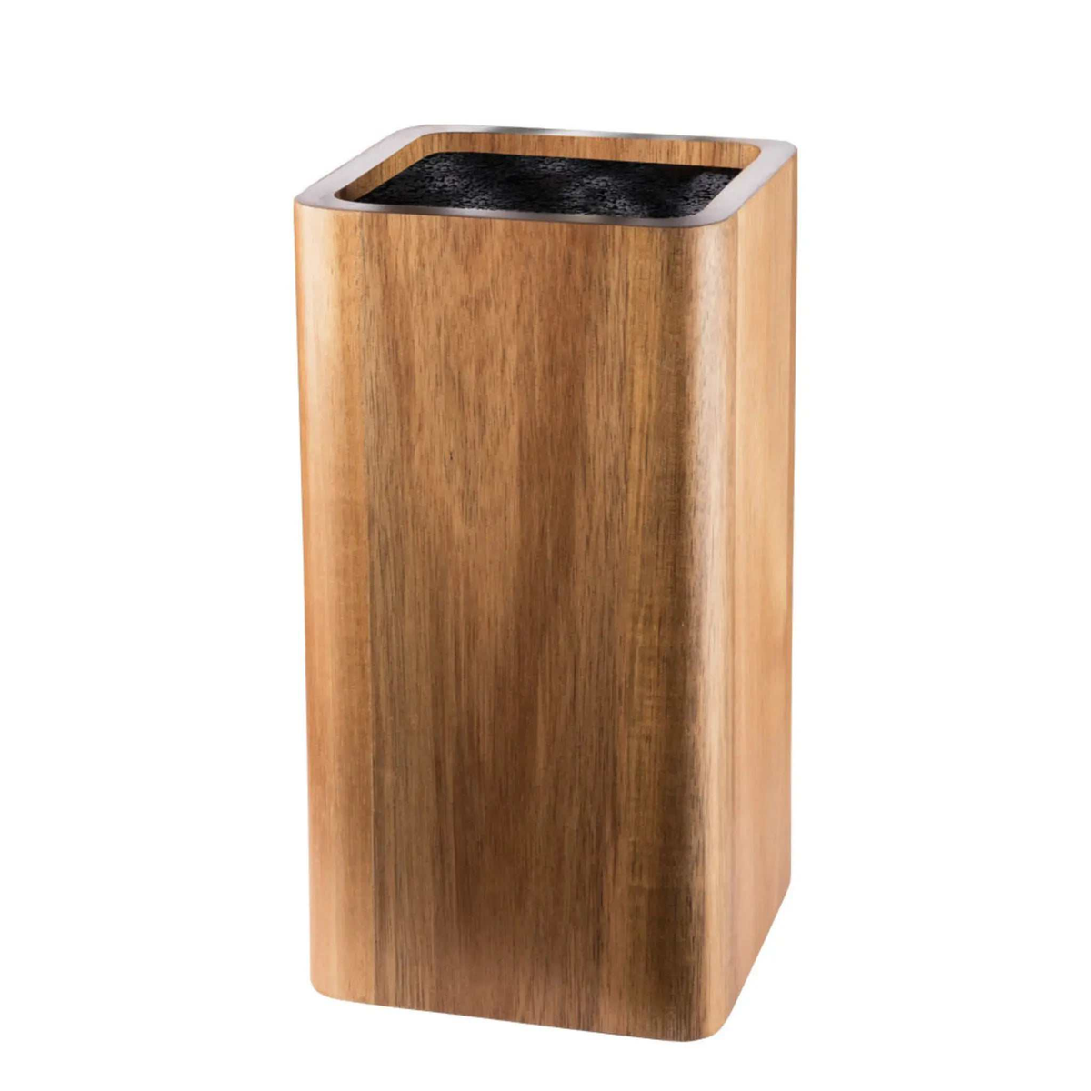 Bloc de rangement carré en acacia pour couteaux avec tiges de paille, design élégant Cuisine::pro®