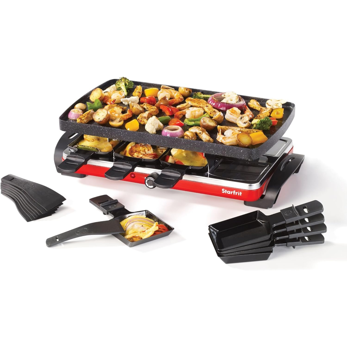Gril raclette électrique 8 personnes plaque réversible – Starfrit