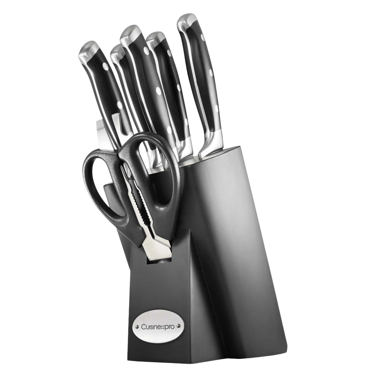 Bloc de couteaux Finster ARTISAN™ 7 pièces avec lames en acier inoxydable et bloc élégant