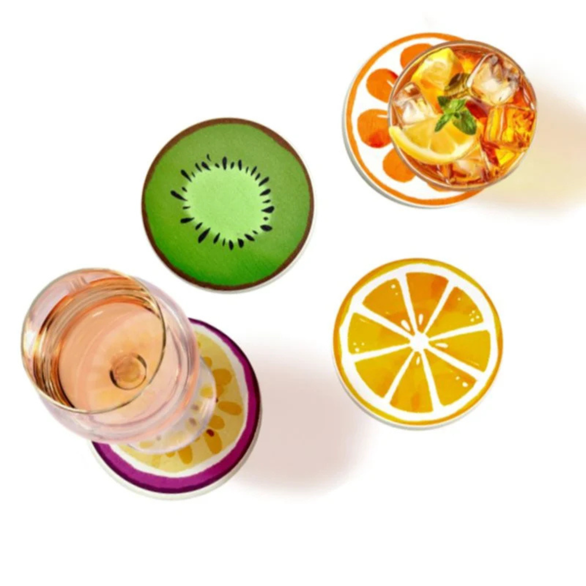 Ensemble de 4 sous-verres Fruits 10 cm – BIA