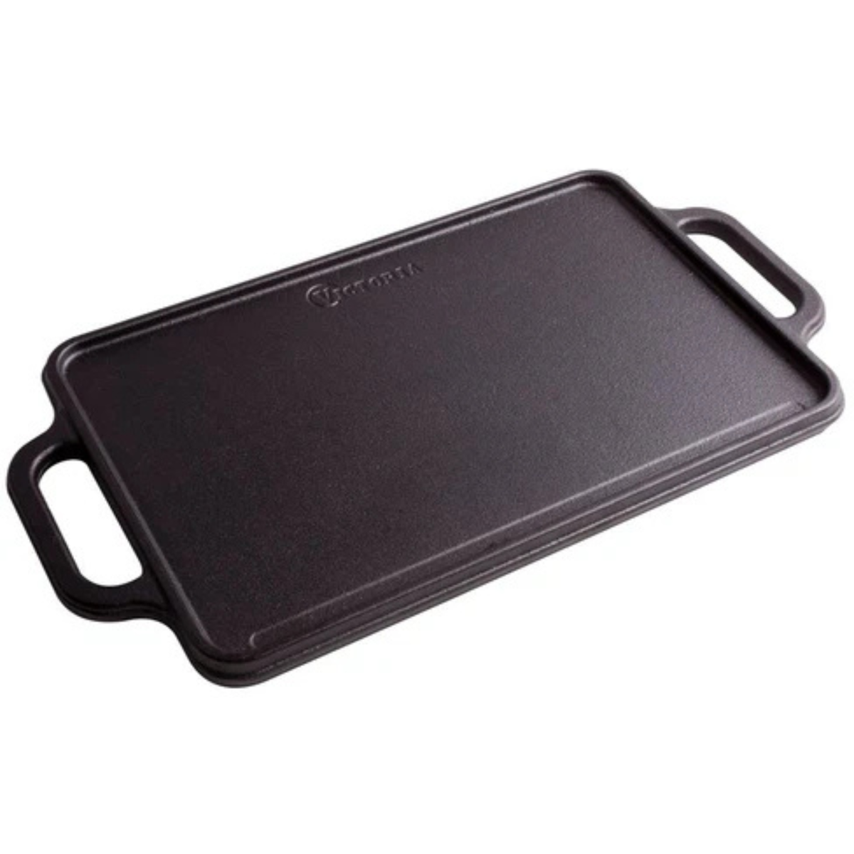 Plaque grill réversible en fonte préassaisonnée 33 x 21 cm – Victoria