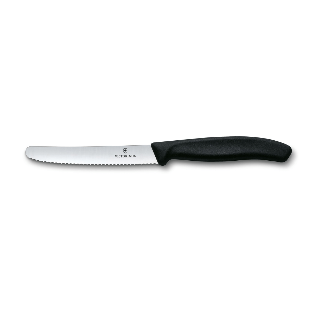 Couteau à tomate à lame ondulée Swiss Classic noir 11 cm – Victorinox