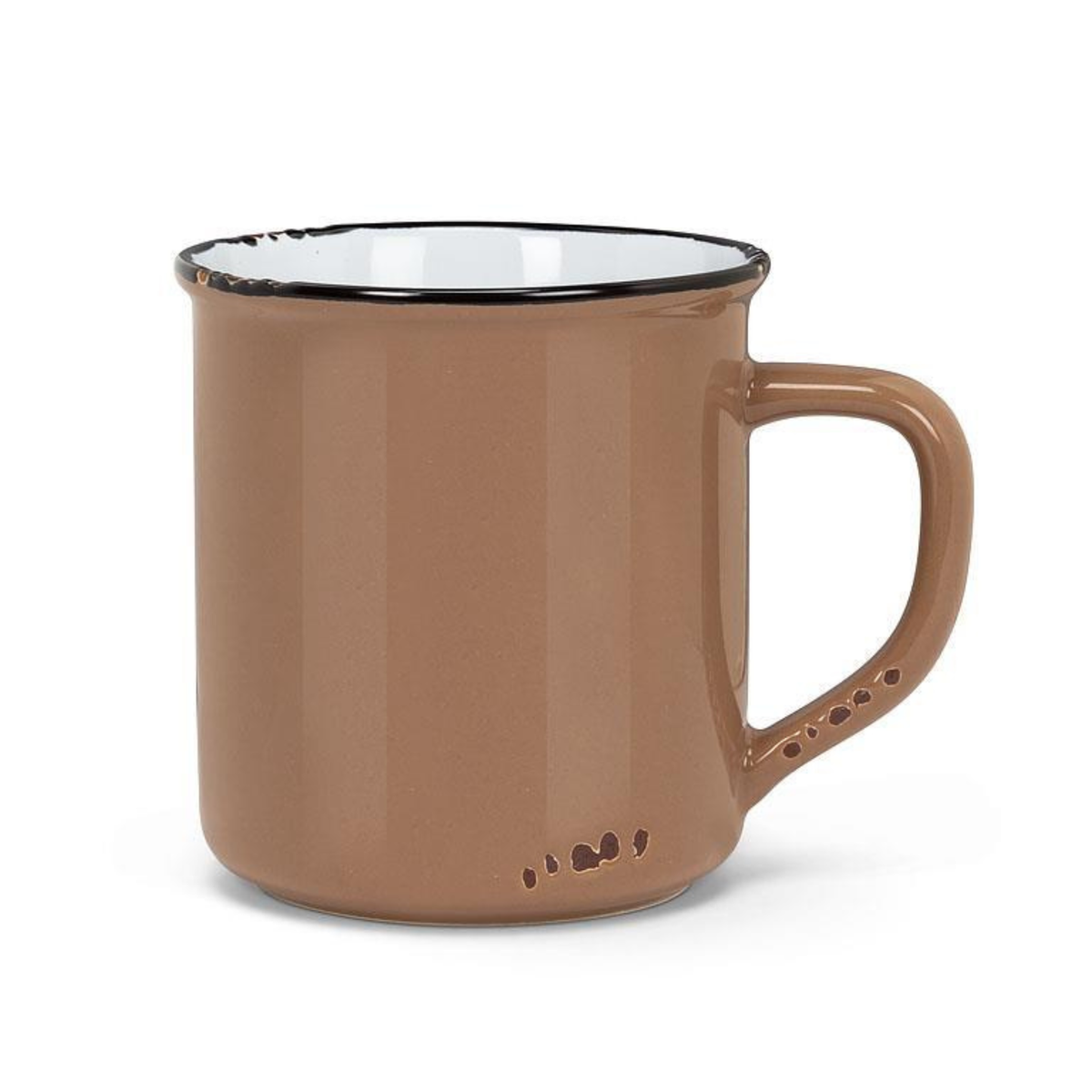 Tasse en grès effet émail taupe 414 ml 