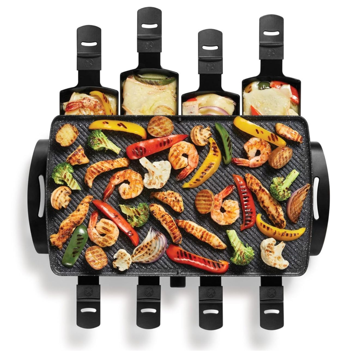 Gril raclette électrique 8 personnes plaque réversible – Starfrit