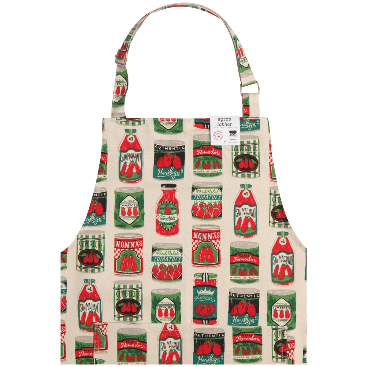 Tablier de chef en coton motif tomates Pomodori - Danica Danica