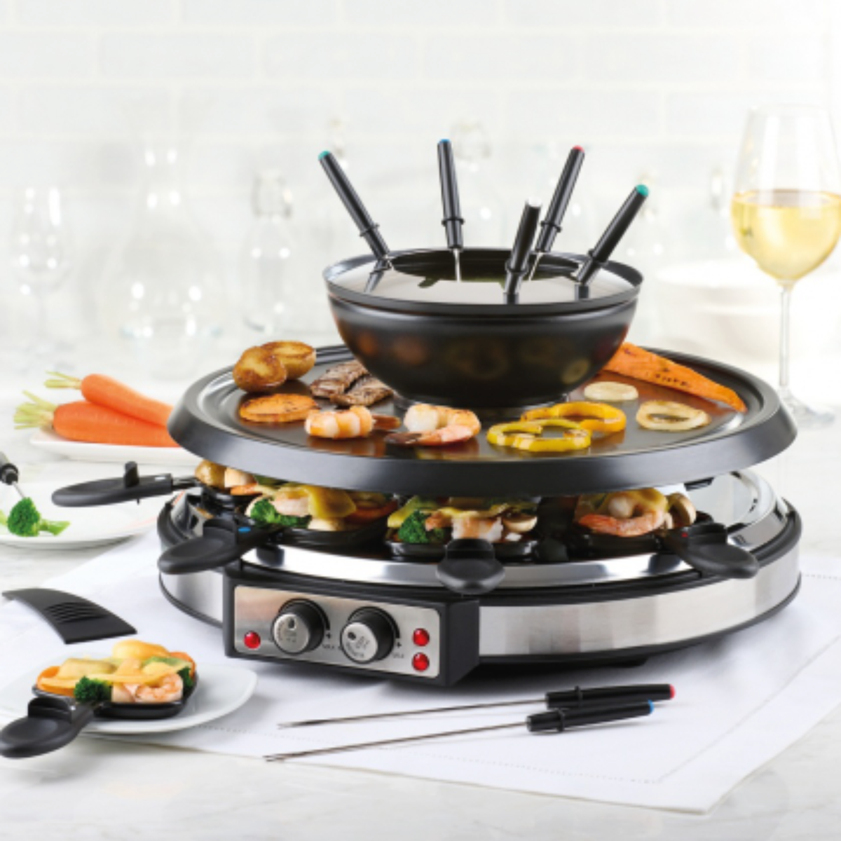 Appareil à raclette et fondue 2-en-1 pour 8 personnes – Trudeau