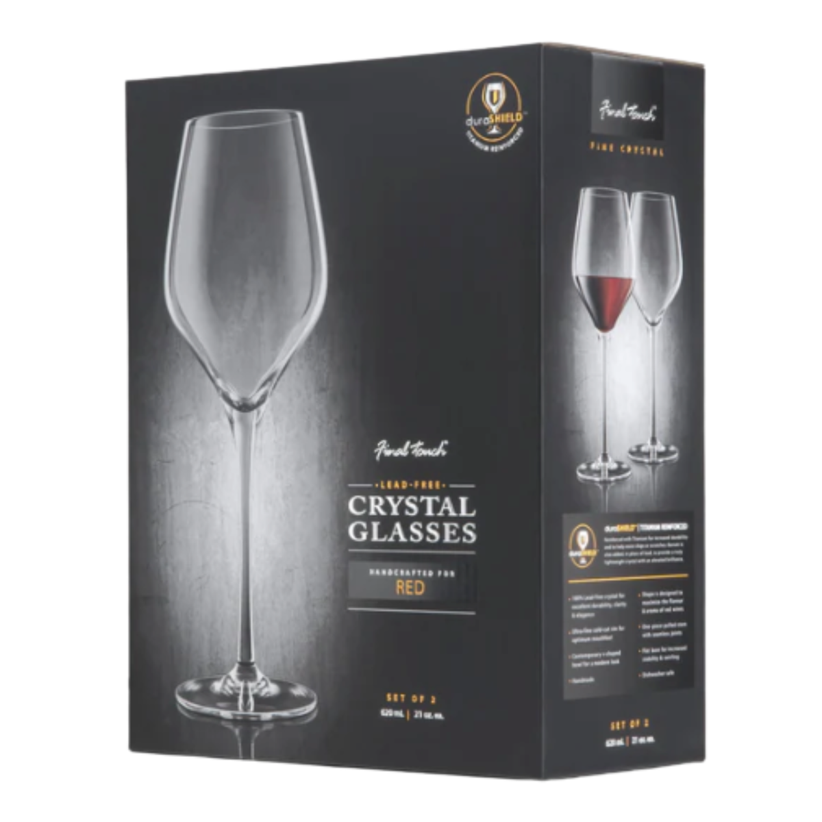 Set of 2 Lead-Free Crystal Red Wine Glasses – Final Touch