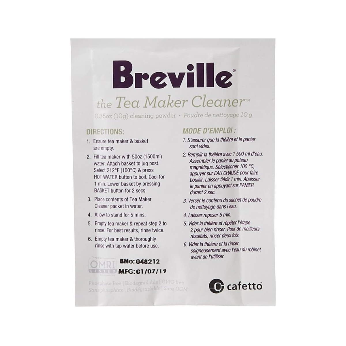 Nettoyant biologique pour théière Revive – Breville Breville
