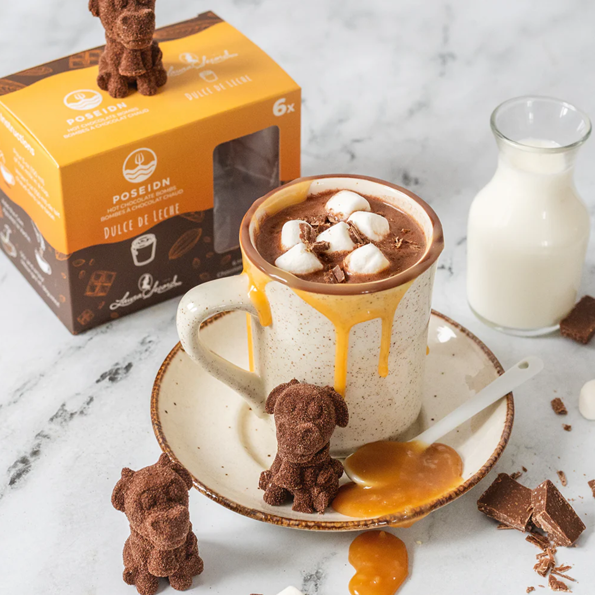 Ensemble de 6 bombes chocolats chauds Dulce de Leche – Poseidn