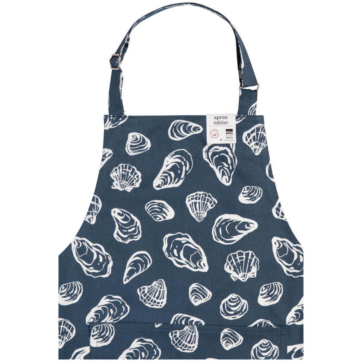 Tablier de chef en coton motif fruits de mer - Danica Danica