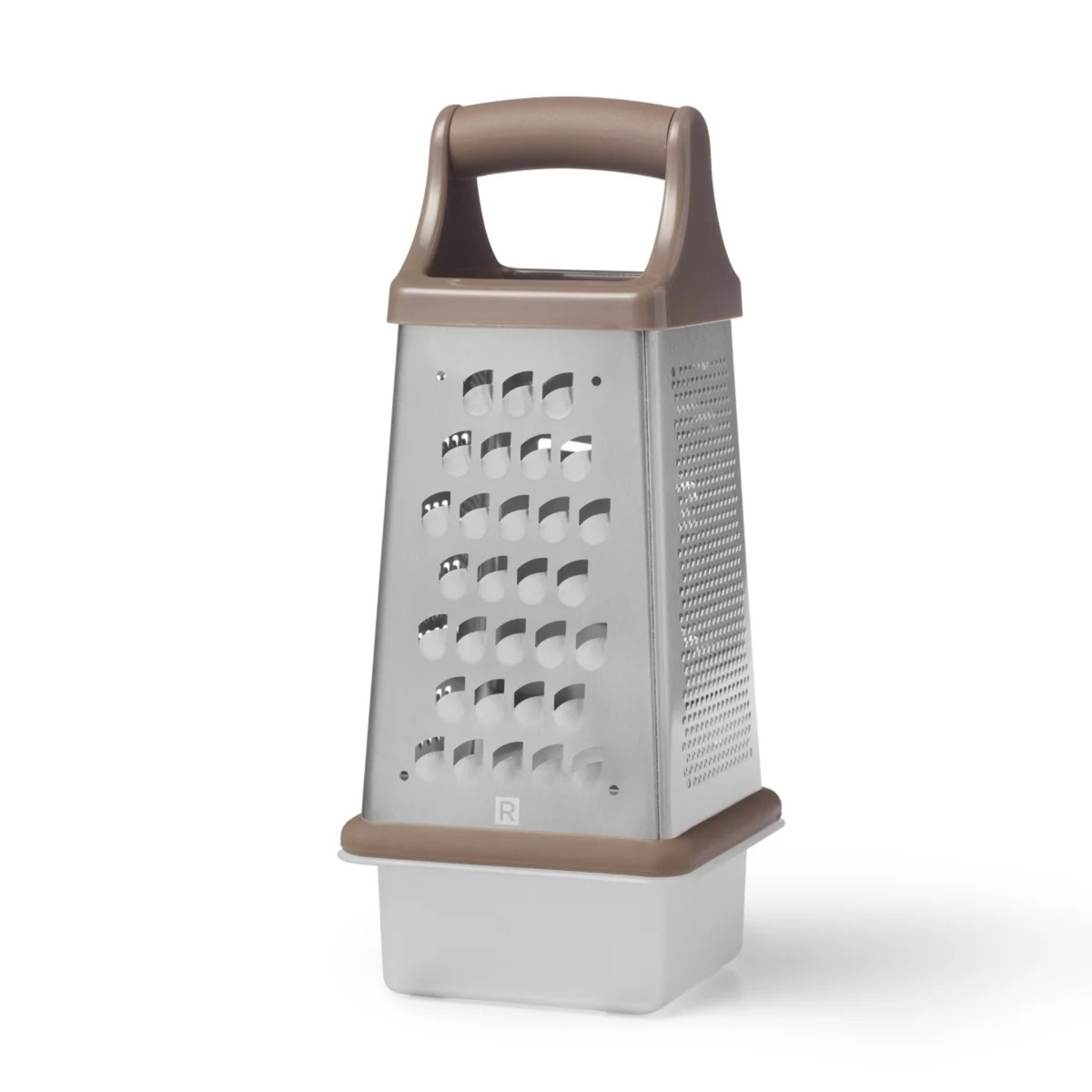 Four-sided stainless steel grater with container – Ricardo