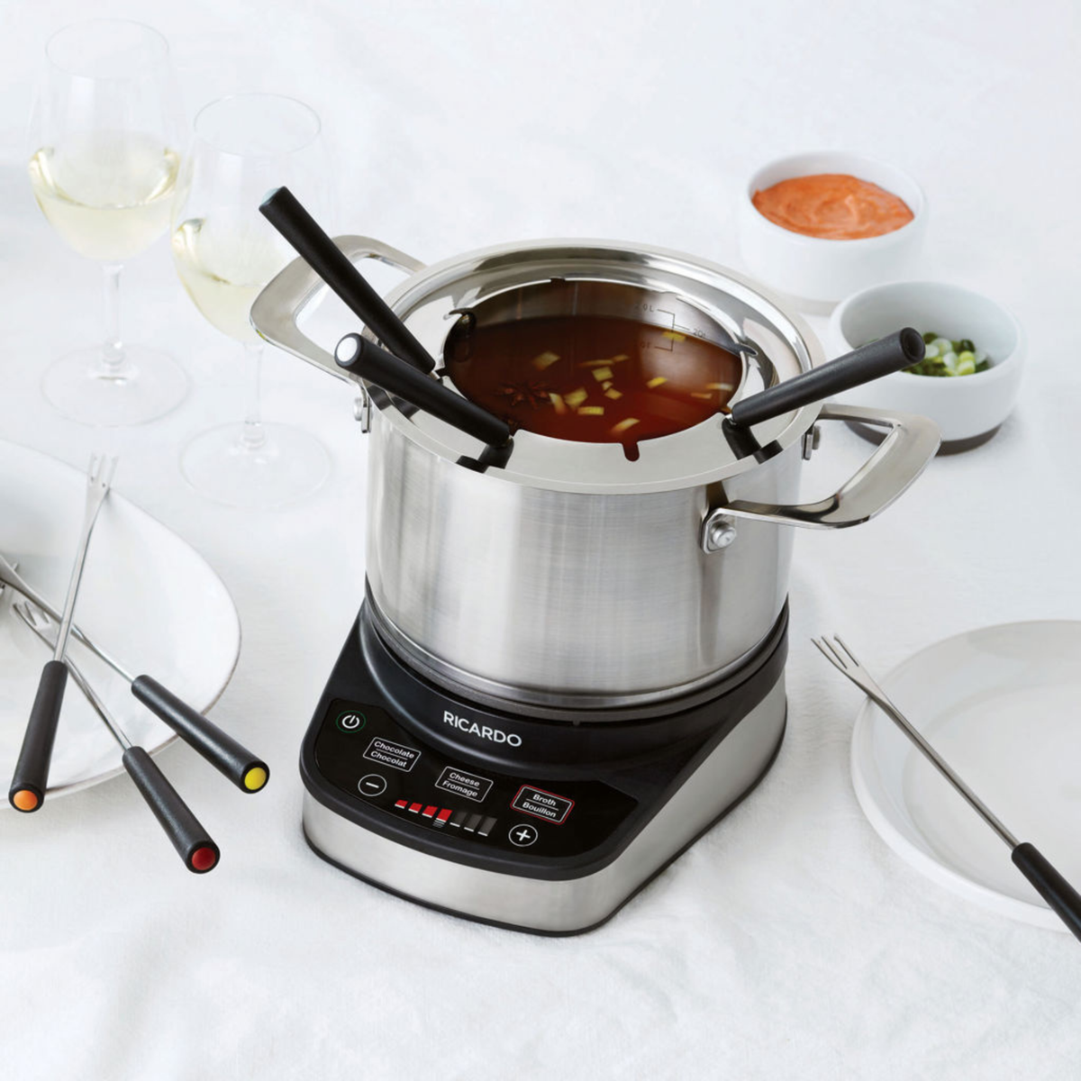Ensemble à fondue électrique inox 3 L – Ricardo