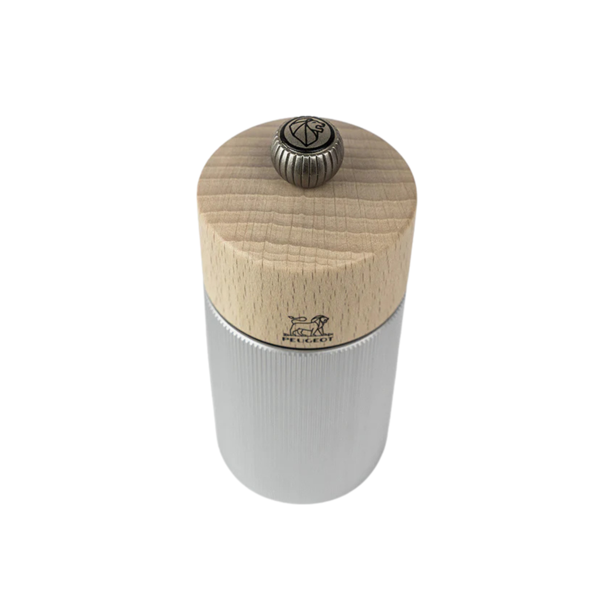 Moulin à sel manuel Line en aluminium et bois de hêtre 18 cm – Peugeot