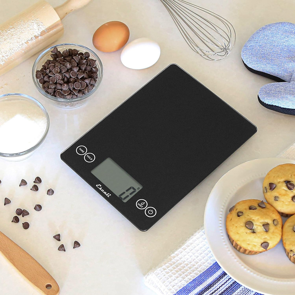 Balance de cuisine numérique en verre Arti noire 15 lb – Escali 