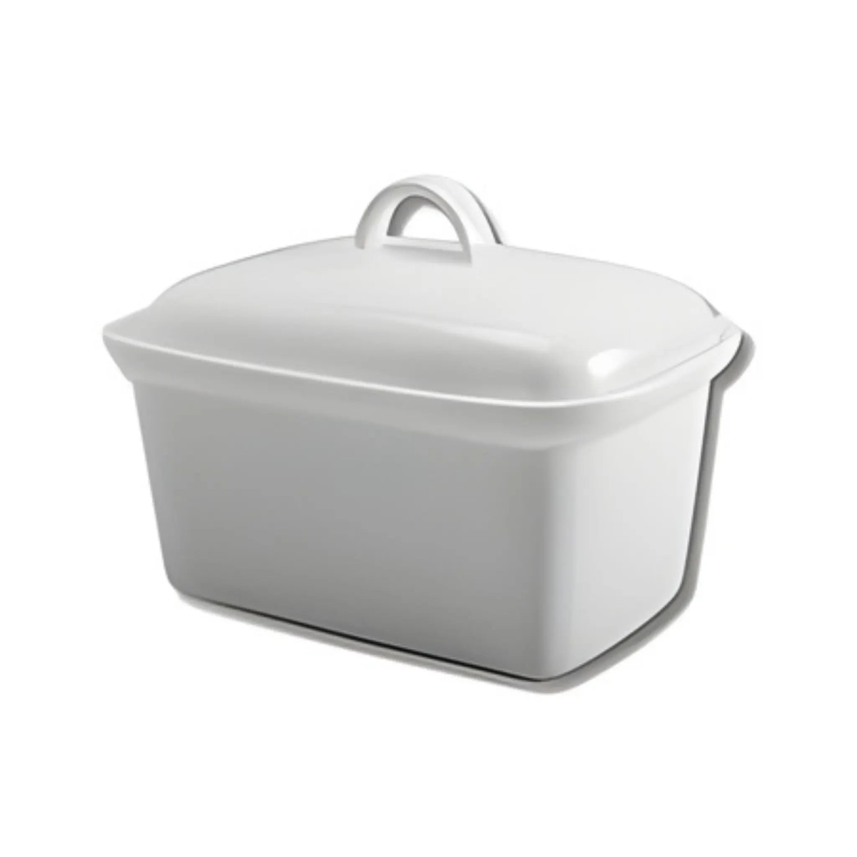 Beurrier avec couvercle blanc en porcelaine de 16,5 cm pour conserver et servir le beurre élégamment
