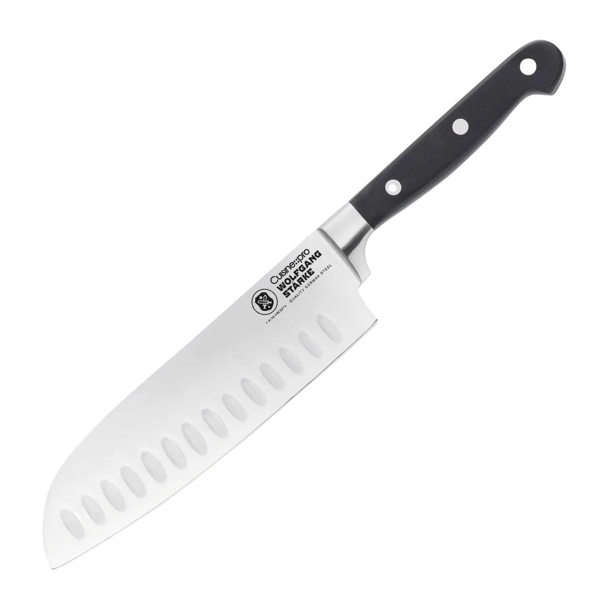 Couteau Santoku 18 cm WOLFGANG STARKE avec lame large pour découpe précise et polyvalente en cuisine