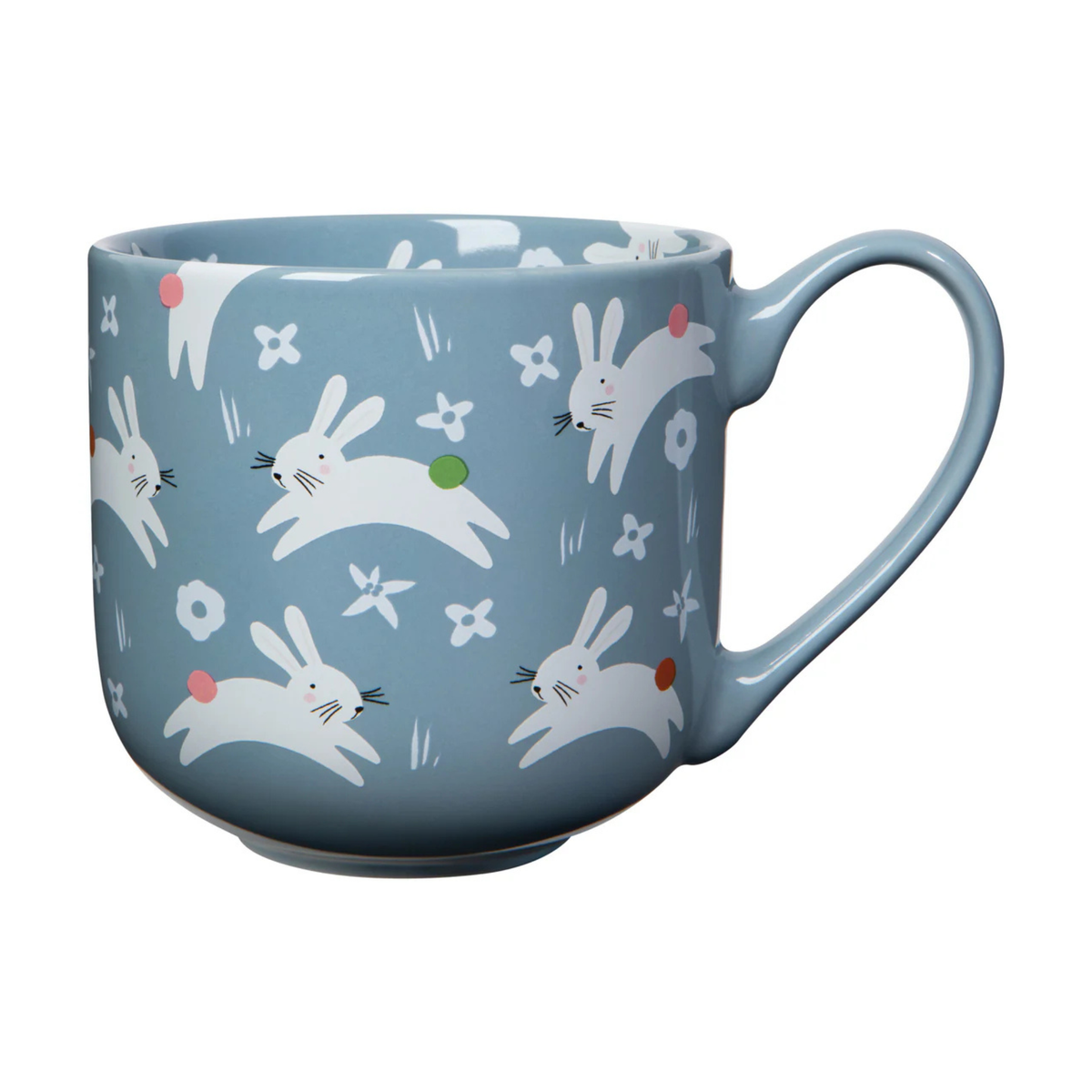 Tasse en grès bleue avec lapins sautants 502 ml - Danica Danica