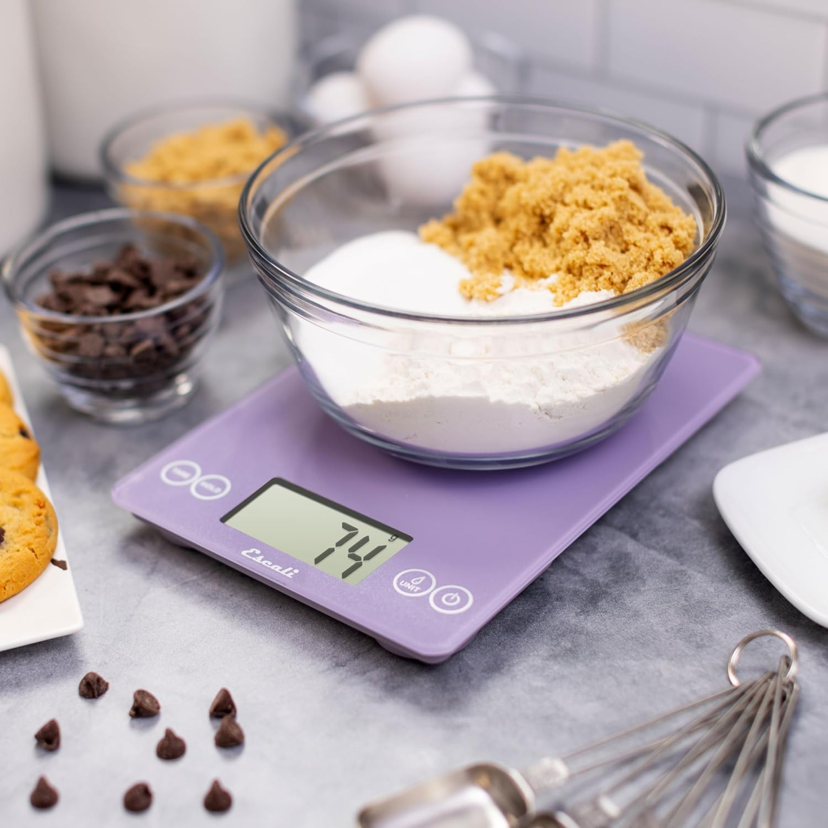 Balance de cuisine numérique en verre Arti mauve 15 lb – Escali