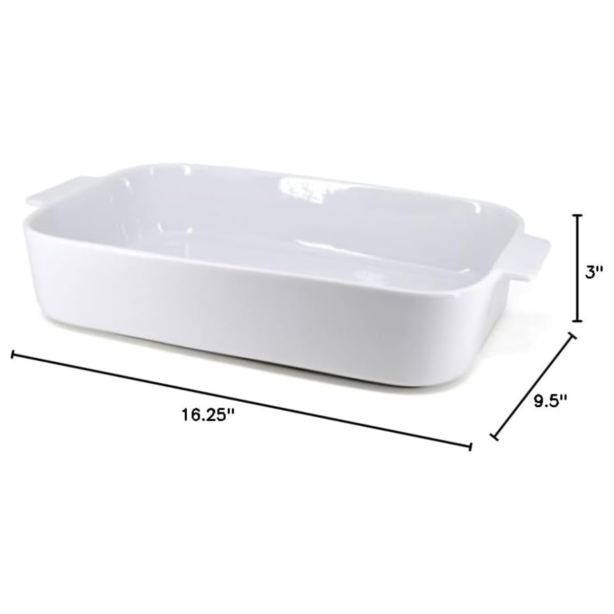 Plat de cuisson profond en porcelaine 41 x 24,5 cm - BIA