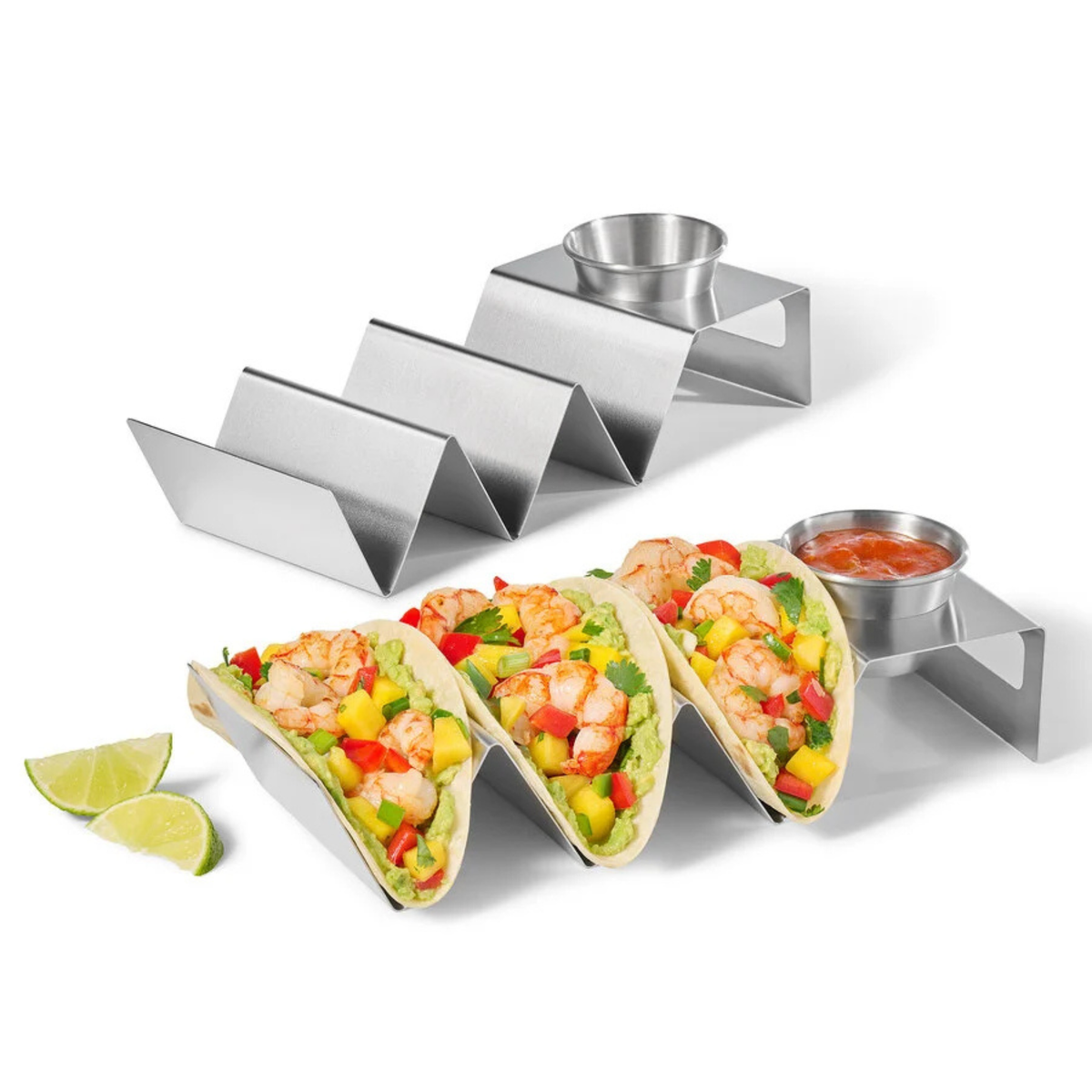 Ensemble de 2 supports à tacos avec contenants à sauce – Ricardo